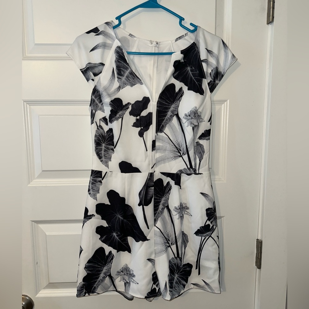 Ark & Co. Black and White Floral Romper